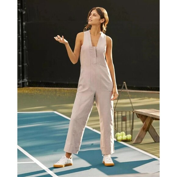 Daily Practice by Anthropologie Zip-Front Jumpsuit Rose S - Picture 2 of 13